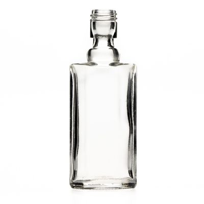 Factory Price 50ml Mini Square Clear Glass Spirit Bottle for Whisky , vodka 