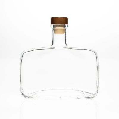 Flat Square Shaped 250ml 500ml wine bottle glass whiskey decanter wine decanter