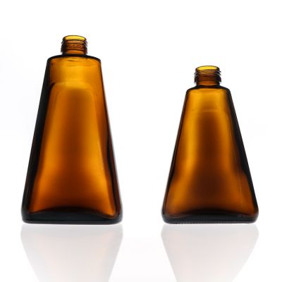 330 ml 168ml Amber Color Empty Liquor Triangle Shape Glass Wine Bottle 