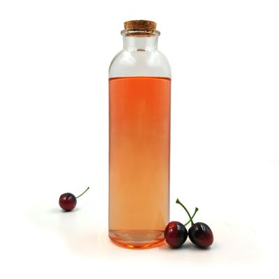 16oz 500ml Clear Round Glass Juice Bottles With Cork