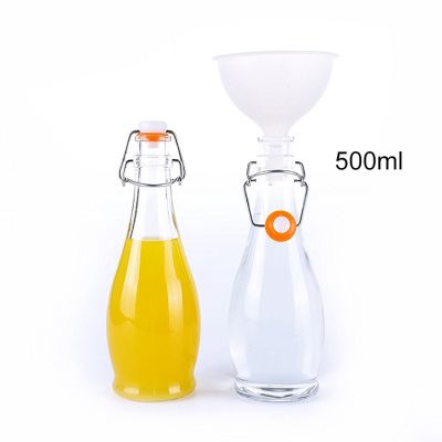 16.9oz 500ml glass juicer bottle with easy cap swing top