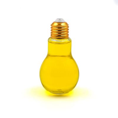 Screw cap 100ml light bulb shaped glass bottle for beverage