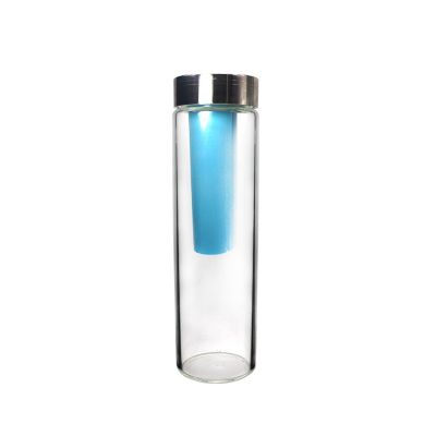 500ml high borosilicate glass infuser water bottle / BPA free Clear glass drinking tea bottle