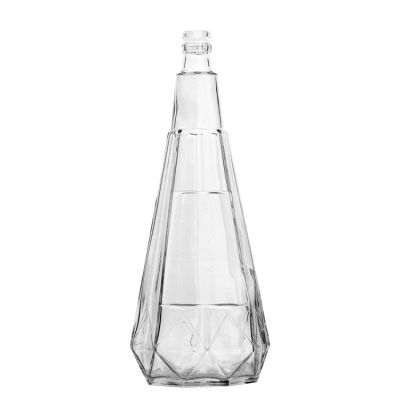 Wholesale premium quality 1 liter glass wine bottle for liquor vodka whiskey