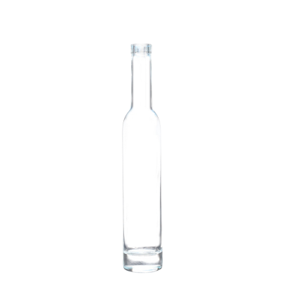 Wholesale 2020 new custom clear empty round thin tall 375ml fruit ice wine bottle glass