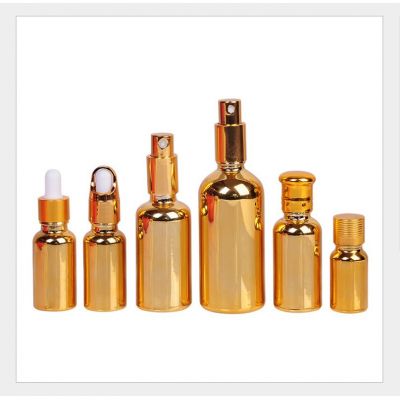 Custom Gold Electroplated Essential Oil 10ml 15ml 30ml GlassTincture Dropper Bottles