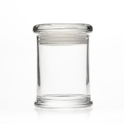 Clear Cylinder Round Dome Glassware Candle Holder 6 oz 200 ml Candle Glass Jar with Lid