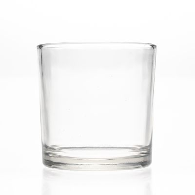 clear 240ml 8oz short round soy candle holder glass jar for candle making