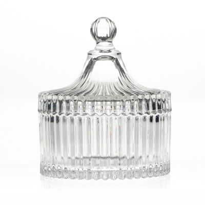 Luxury Design 260ml 9oz Cylinder Round Glass Candle Jar with Glass Lid