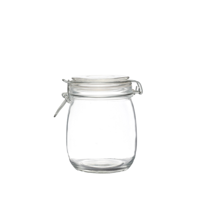 Round shape 700ml containers jars of glass for jams with glass lid