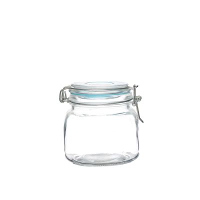 800ml Airtight glass jar with clip lid for kitchen glass storage jar 