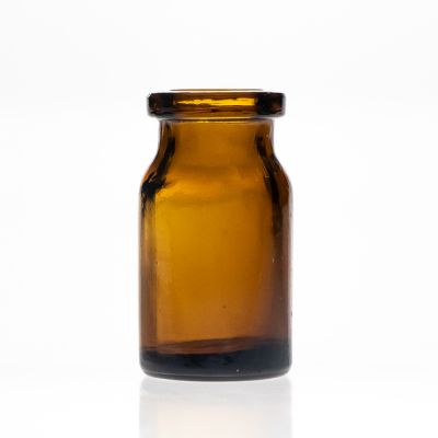 Pharmaceutical Grade Round Mini Penicillin Bottles 7ml Medicine Amber Glass Vial with Rubber Stopper