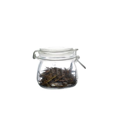 Fat bottom Round 300ml storage glass jars with clip lid