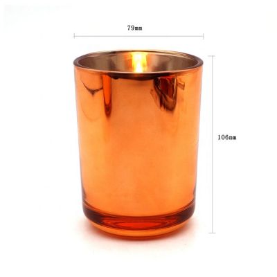 Electroplated Rose Gold Glass Candle Jars For Candle Making 