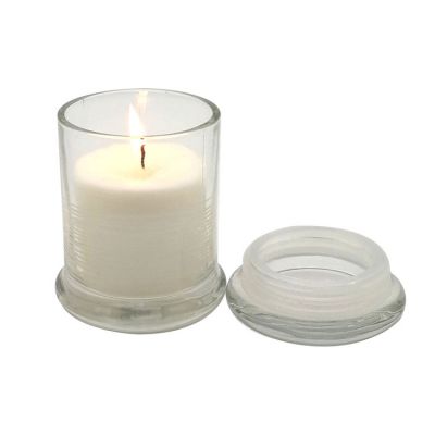 6 oz Candle Glass Jar with Airtight Glass Cover Lid
