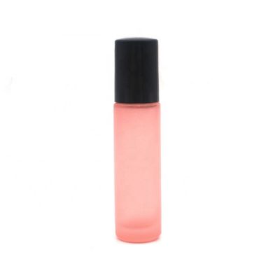 10ml Roll on Glass Bottle Frosted Pink for Essential Oil Aromatherapy Bottle with Stainless Steel Roller Ball