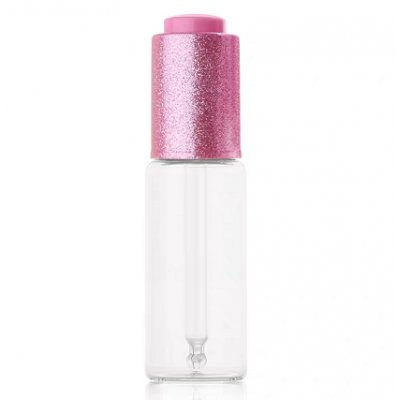 Wholesale 10ml 15ml 20ml 25ml 30ml elegant Pearlescent Pink lid cosmetic glass dropper bottle for eliquid essential oil