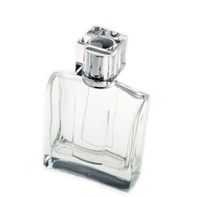 Manufacturer Custom cosmetic Square 100ml Empty Perfume Bottles Clear Luxury Glass Perfume Bottle