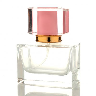 New Elegant Fancy Attar Recycled Rectangle Crystal Import Perfume Glass Bottles From China