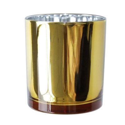 8oz custom electroplated glass candle jars tumbler glass jars for candle making electroplated glass candle holders 