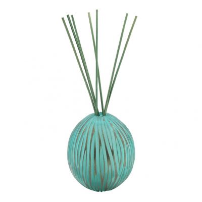 new 360ml blue round glass reed diffuser bottles air freshener cheap hand made mouth blown flowers glass vases 