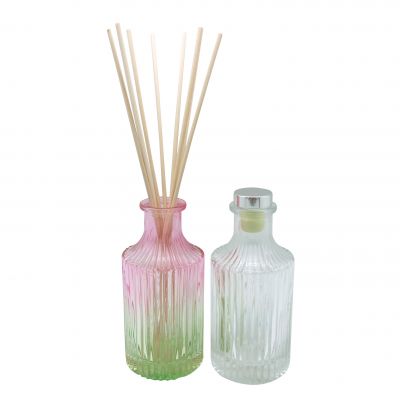 custom home air freshener refill empty 7oz gradient color glass reed diffuser bottles wholesale with stoppers for air freshener 