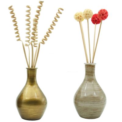 gold 6.5oz decorative color unique shape customized reeds rattan sticks diffusers packaging sets glass bottles 200ml 