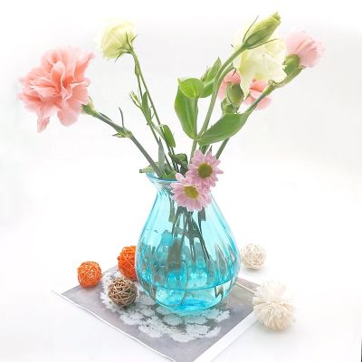 Color-coated Decorative Glass Vase Blue Glass Vase For Planting