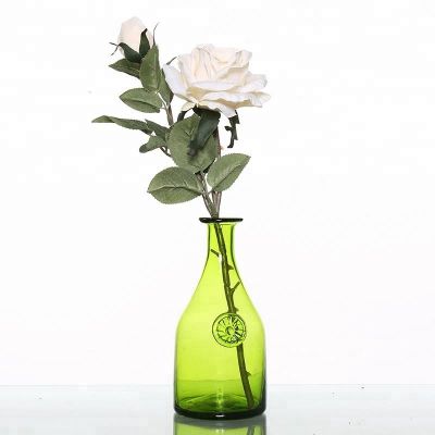 Little Daisy Flowers Glass Green Vase