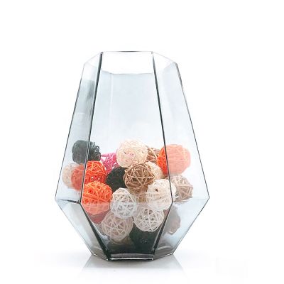 Hot Selling Multi-faceted Glass Flower Vase For Home Decoration