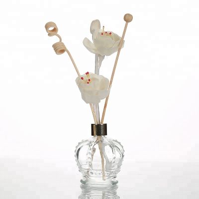 Empty Crown Shape 100ml Reed Diffuser Glass Bottle For Aroma 