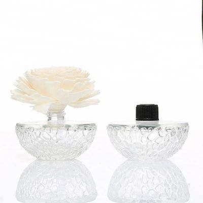 Honeycomb Engraving Clear Reed Diffuser Glass Bottle 