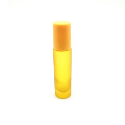 Special frosted light yellow cosmetic 10ml essential oil used color matt glass roll on bottle