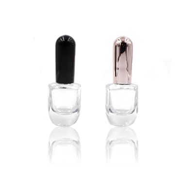 10ml cuboid shape clear empty glass nail polish bottle with brush and cap 