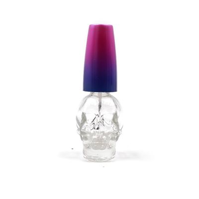 15ml skull shape empty gel nail polish bottle with brush 