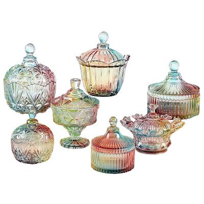 Crystal Hot Sales Glass Candy Sweet Pot Candy Jar With Lid 