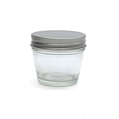 Luxury Glass Small Bottom 100ml Glass Jar Jam Jars with Screw Lids for Jam