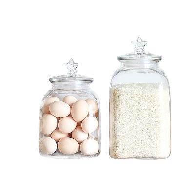 Wholesale 4100ml large clear square glass jar storage glass jars containers for food 