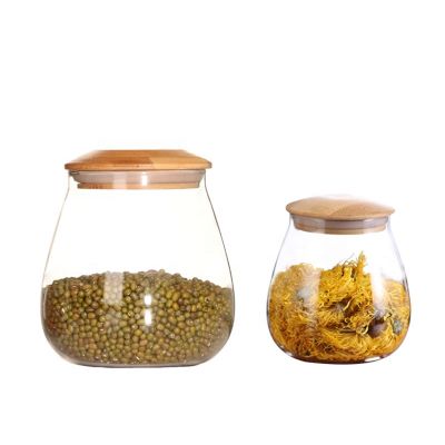 borosilicate coffee tea glass canister ,glass tea caddy 