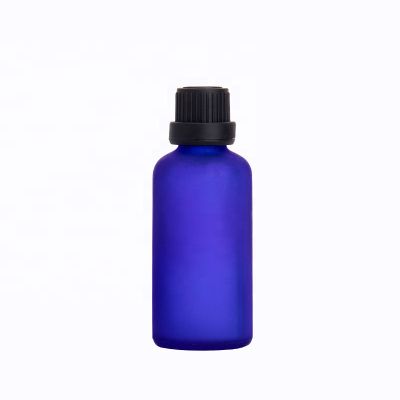 50ml bule frosted essential oil bottle frosted amber blue glass cosmetic bottle