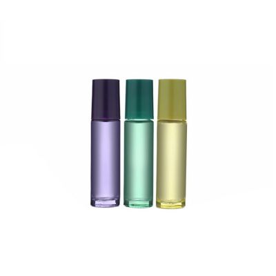 Stocked wholesale 10ml deodorant glass roll on bottle with stainless steel roller ball