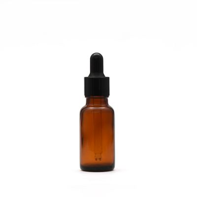 Wholesale 20 ml amber essential oil glass serum bottle glass dropper bottle for skin care packaging 