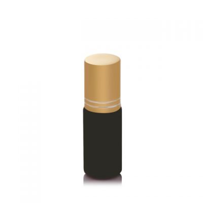 Wholesale black glass roll on bottle 5ml with metal roller 