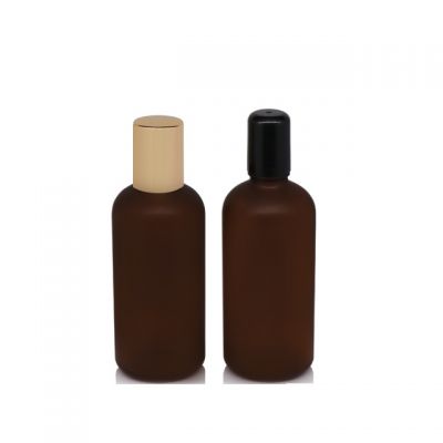 Wholesale 100ml amber essential oil bottle with aluminum cap 