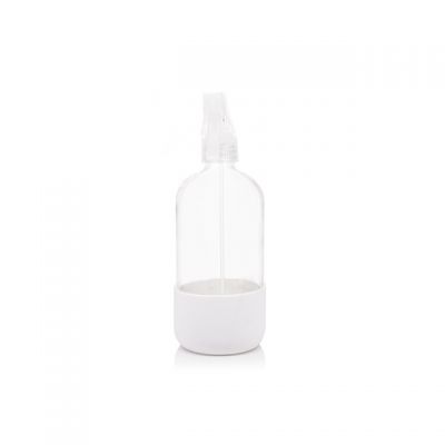 Wholesale essential oil spray bottle 250ml 16oz silicone sleeve glass bottle boston bottles with trigger 