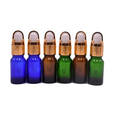 colorful cosmetic glass dropper bottle serum, refillable essential oil bottle 10 ml glass dropper bottle with basket dropper 