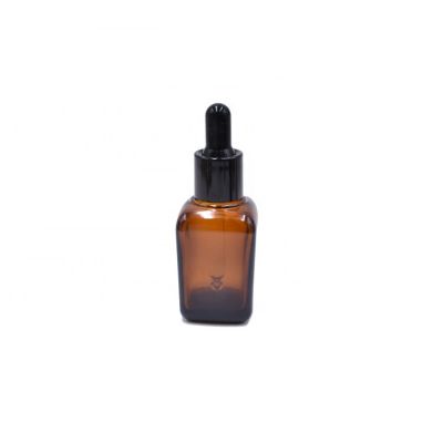custom package serum bottle square shape e liquid 25ml glass essential oil amber bottle 