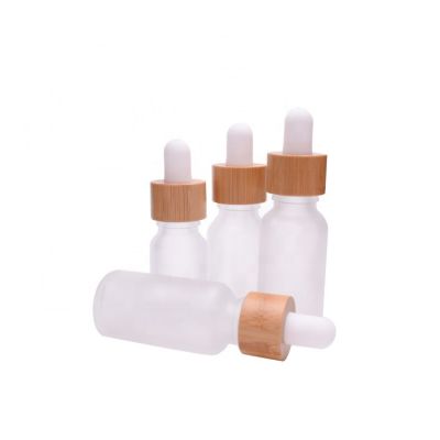 Hot Sale Cosmetic Glass Bottle Essential Oil Bamboo Dropper Bottle 