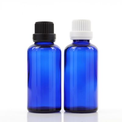 Cosmetic packaging blue essential oil glass bottle 50ml 