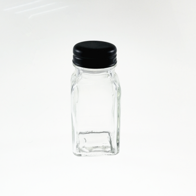 Factory price 80ml hot sauce clear spice glass bottles with screw cap 